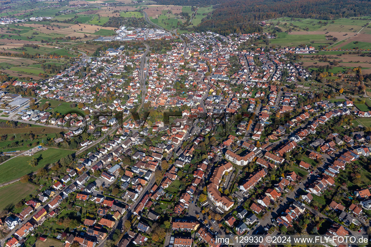 Quartier Langensteinbach in Karlsbad dans le département Bade-Wurtemberg, Allemagne depuis l'avion