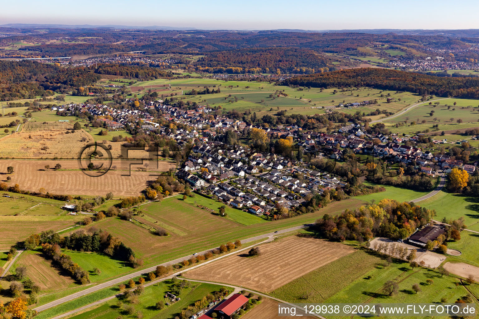 Vue aérienne de Quartier Auerbach in Karlsbad dans le département Bade-Wurtemberg, Allemagne