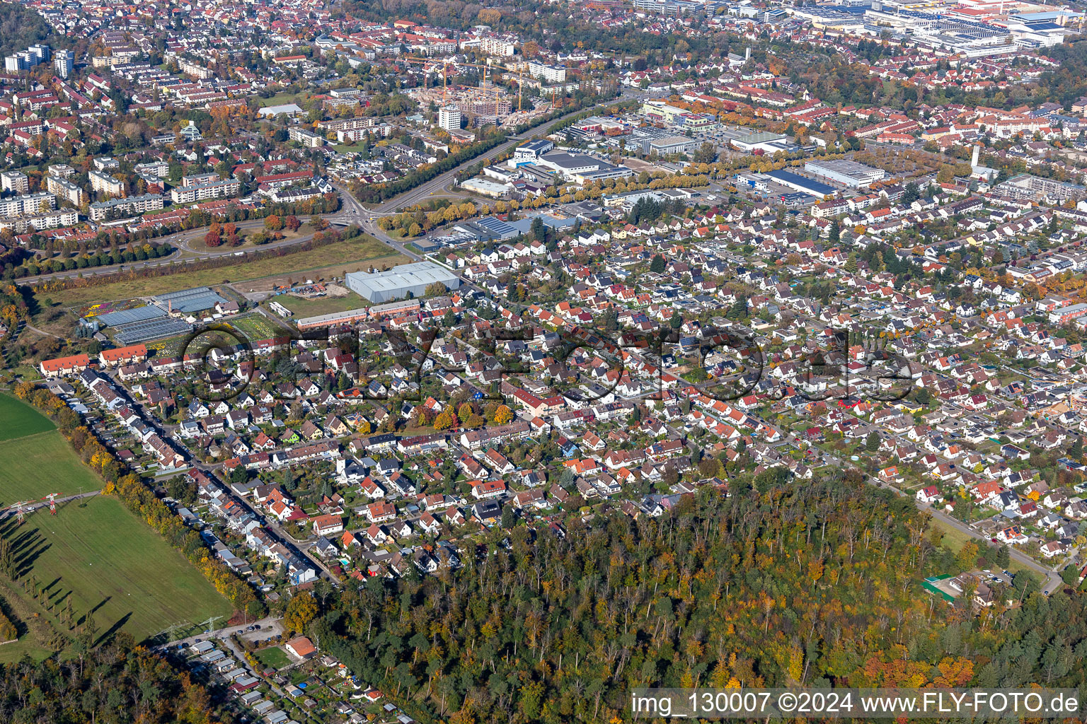 Quartier Grünwinkel in Karlsruhe dans le département Bade-Wurtemberg, Allemagne hors des airs