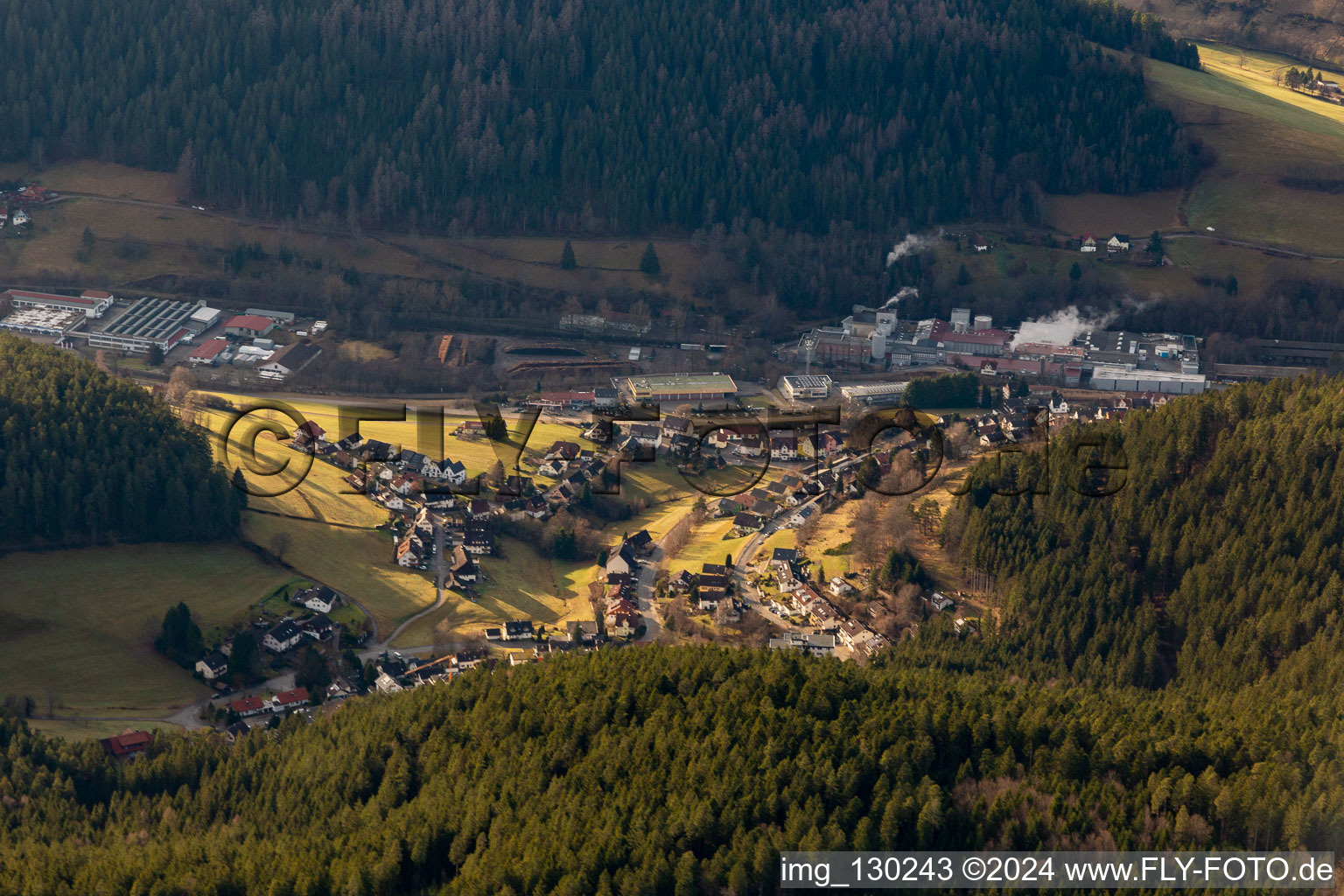 Vue aérienne de Studio avec piscine Schindele dans le Murgtal à le quartier Steinäckerle in Baiersbronn dans le département Bade-Wurtemberg, Allemagne