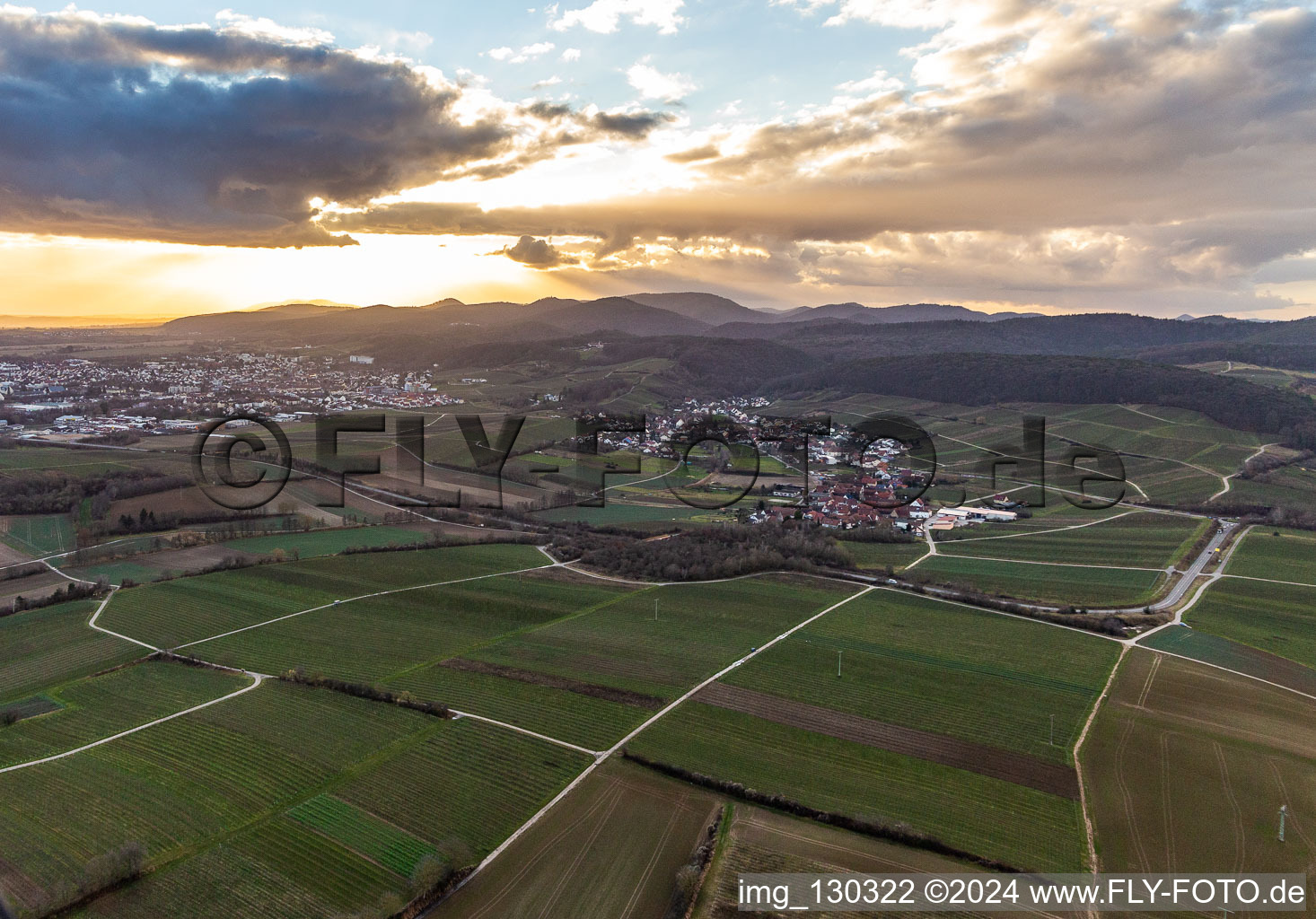 Quartier Oberhofen in Pleisweiler-Oberhofen dans le département Rhénanie-Palatinat, Allemagne vue d'en haut