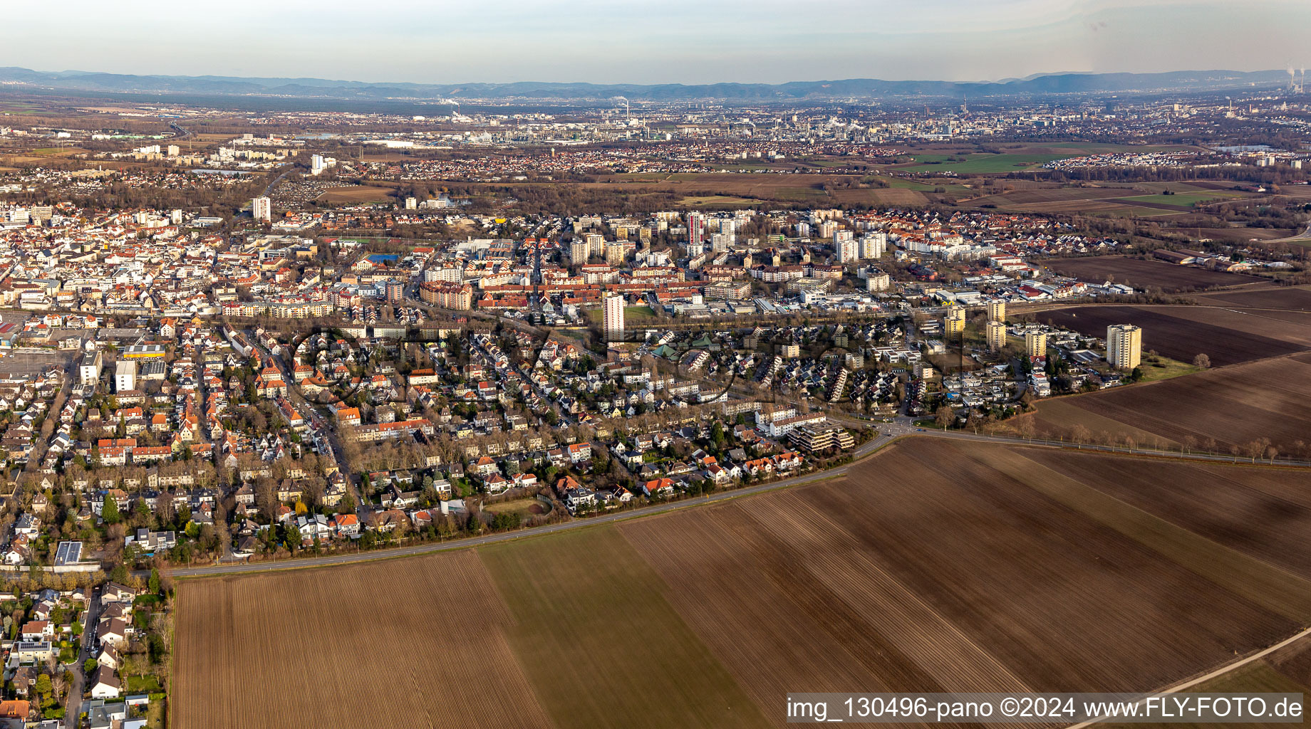 Vue aérienne de Sud à Frankenthal dans le département Rhénanie-Palatinat, Allemagne