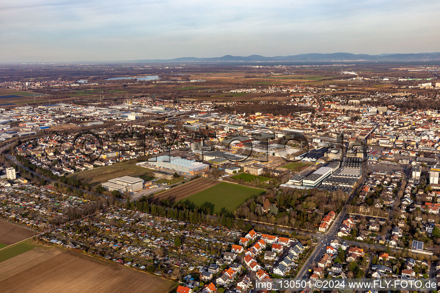 Vue aérienne de Nord à Frankenthal dans le département Rhénanie-Palatinat, Allemagne