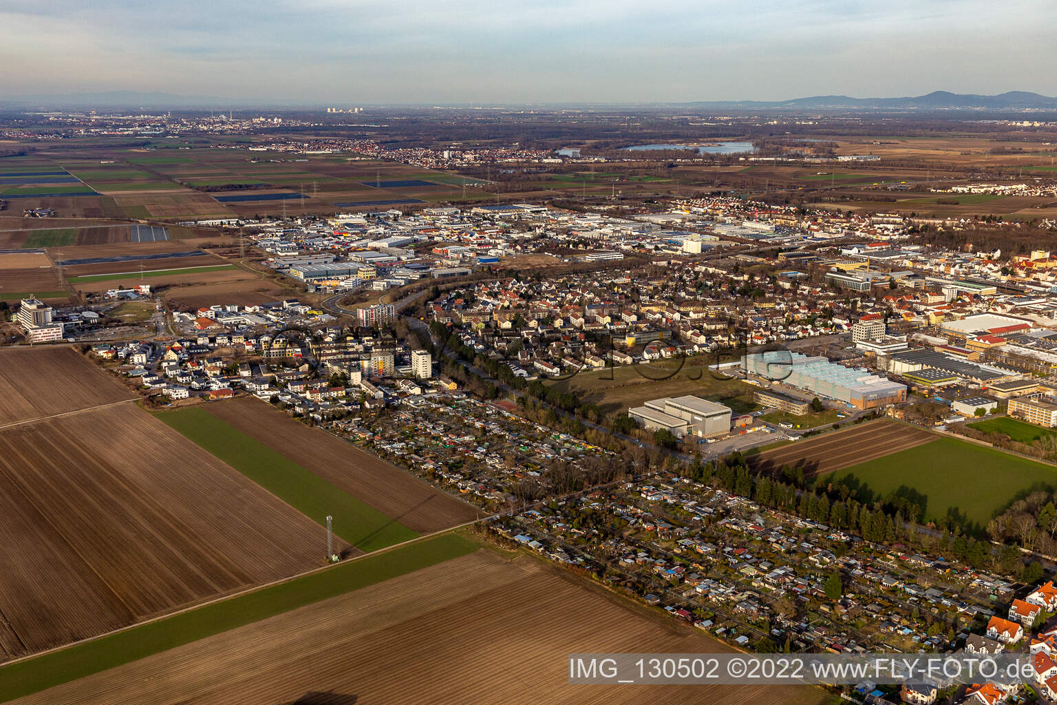 Vue aérienne de Anneau nord à Frankenthal dans le département Rhénanie-Palatinat, Allemagne