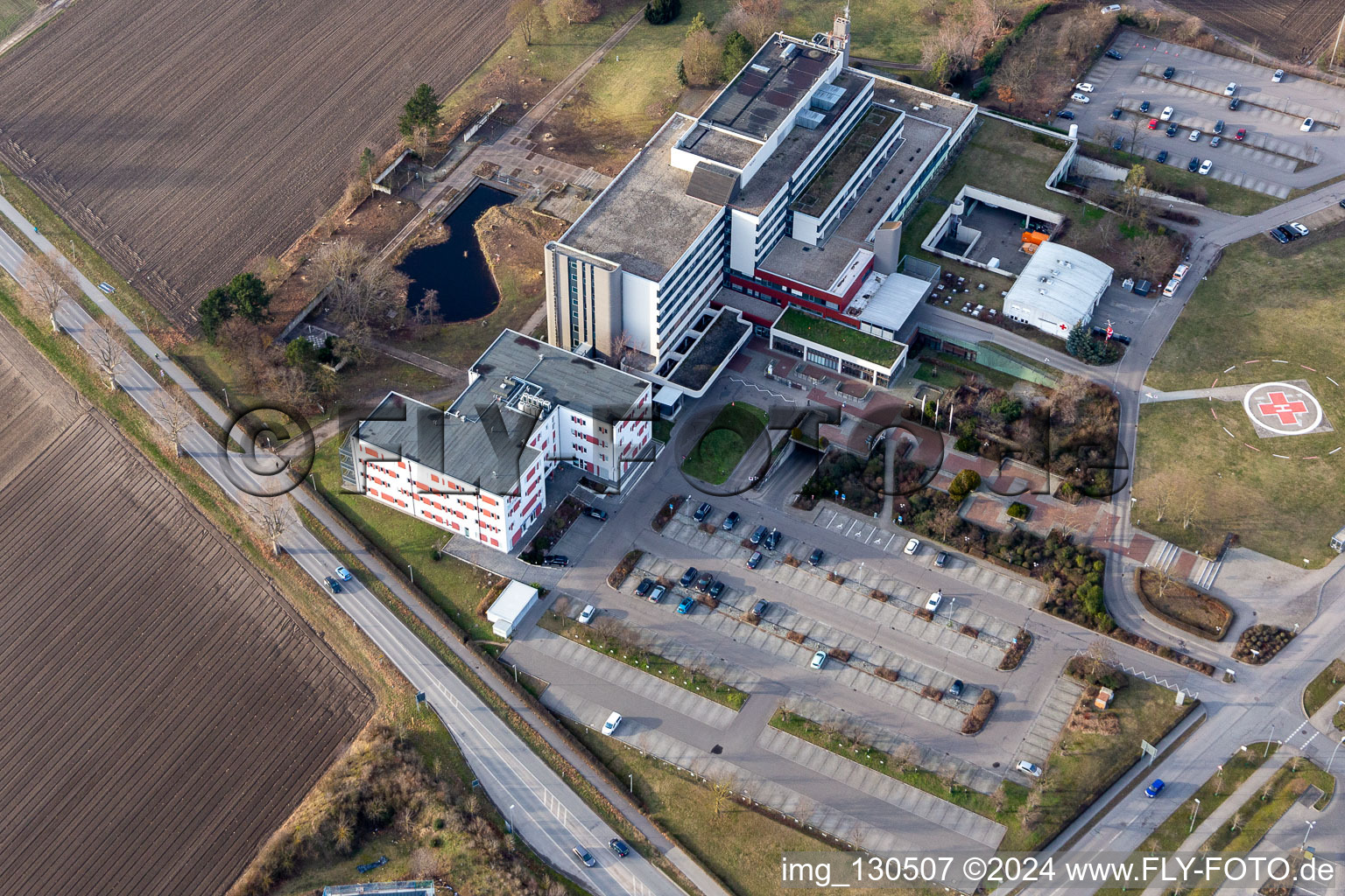 Vue aérienne de Clinique de ville à Frankenthal dans le département Rhénanie-Palatinat, Allemagne