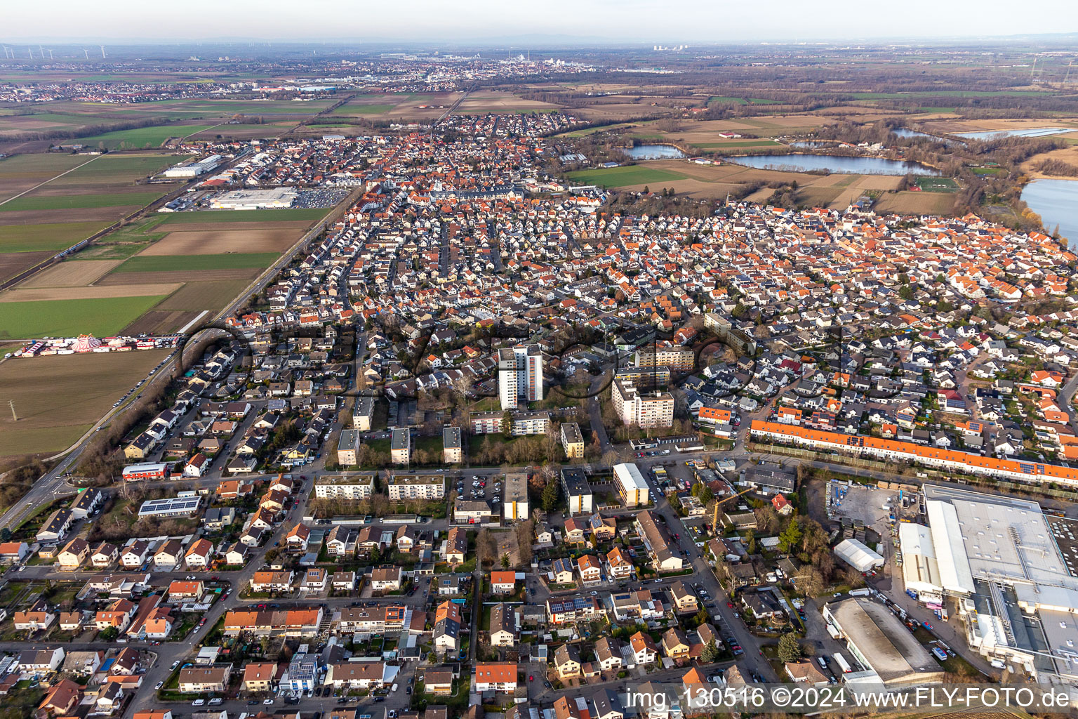 Quartier Roxheim in Bobenheim-Roxheim dans le département Rhénanie-Palatinat, Allemagne hors des airs