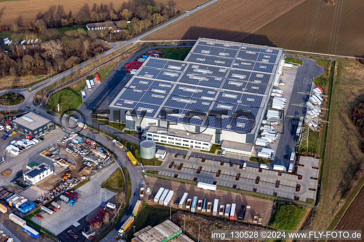 Photographie aérienne de Centre logistique du Lekkerland Mannheim à le quartier Roxheim in Bobenheim-Roxheim dans le département Rhénanie-Palatinat, Allemagne