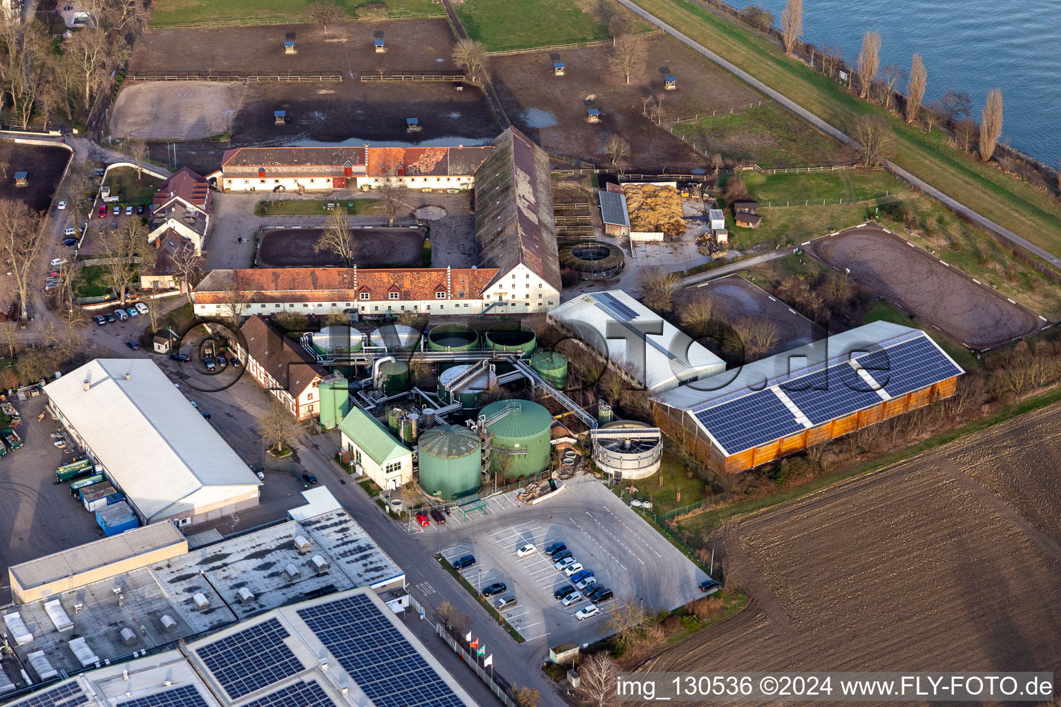 Vue aérienne de Domaine de Petersau à le quartier Mörsch in Frankenthal dans le département Rhénanie-Palatinat, Allemagne