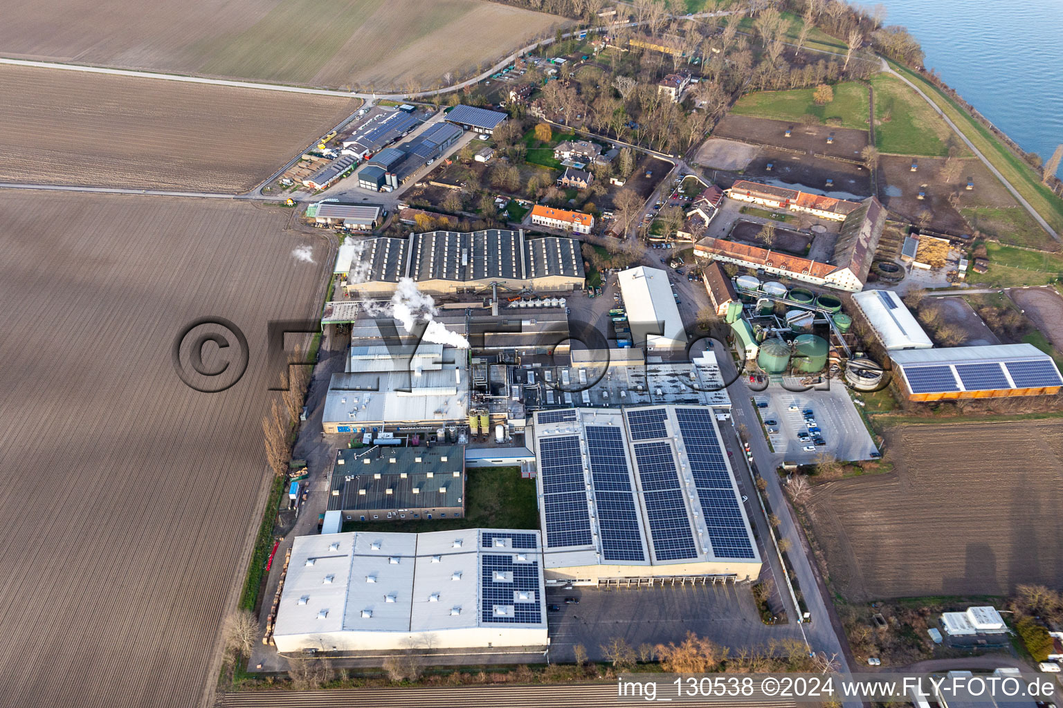 Photographie aérienne de Usine Intersnack Deutschland SE Petersau à le quartier Mörsch in Frankenthal dans le département Rhénanie-Palatinat, Allemagne