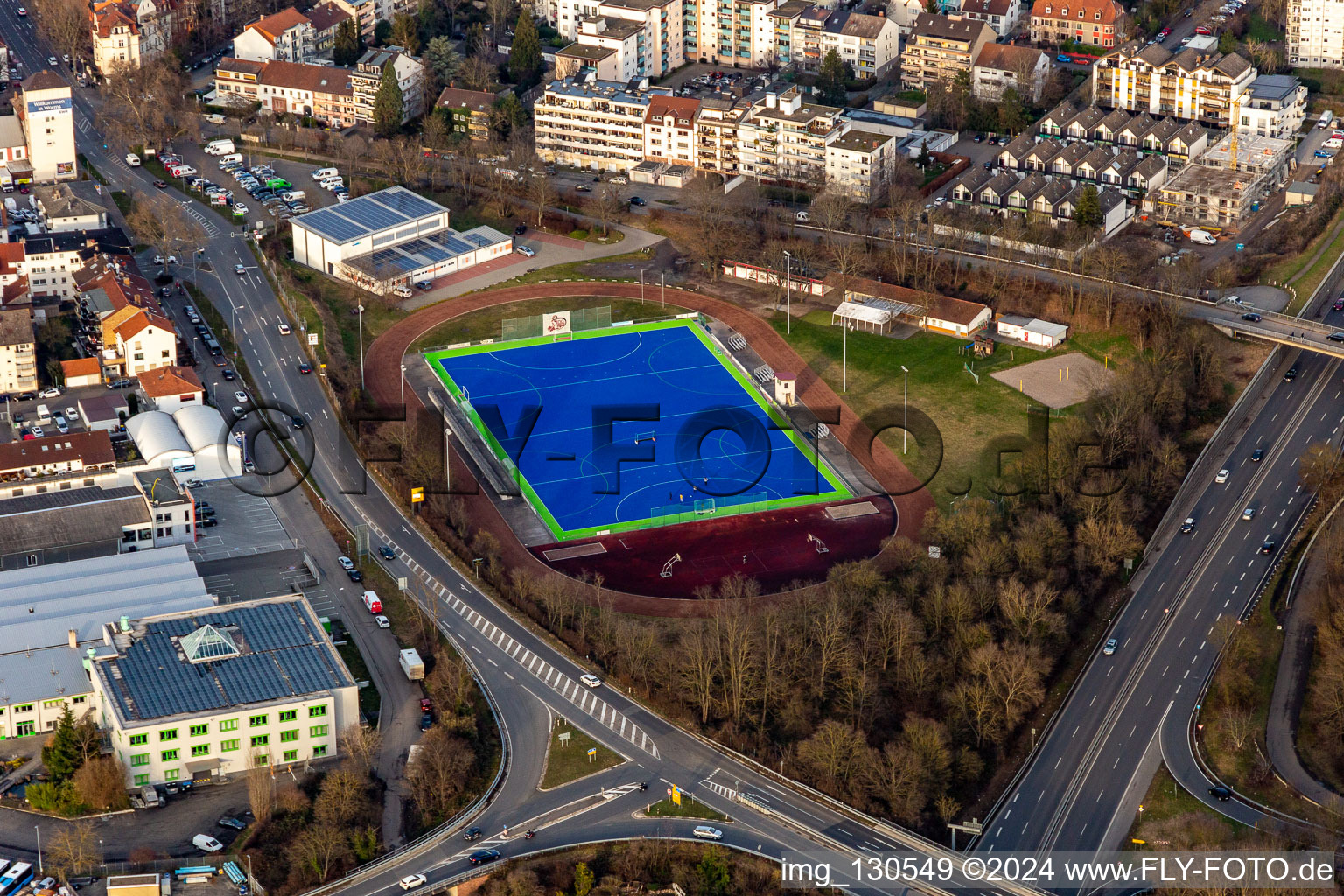 Vue aérienne de Jahnwiese à Worms dans le département Rhénanie-Palatinat, Allemagne