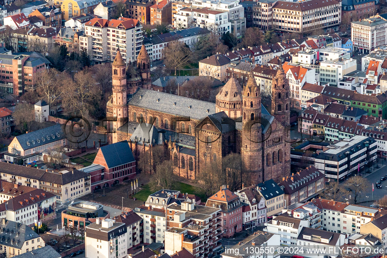 Vue aérienne de Cathédrale Saint-Pierre à Worms dans le département Rhénanie-Palatinat, Allemagne