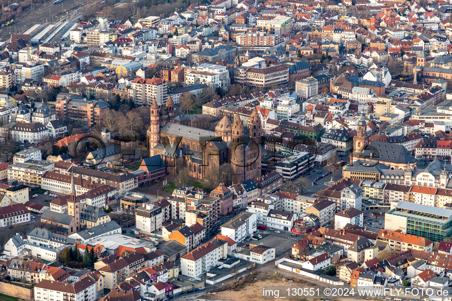 Photographie aérienne de Cathédrale Saint-Pierre à Worms dans le département Rhénanie-Palatinat, Allemagne