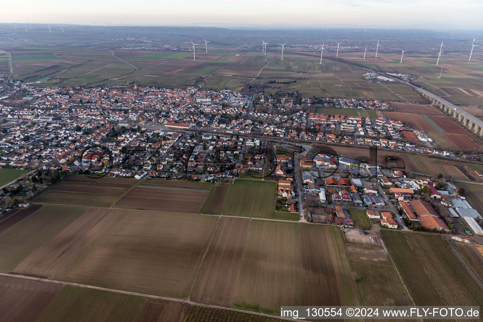 Quartier Pfeddersheim in Worms dans le département Rhénanie-Palatinat, Allemagne vue d'en haut