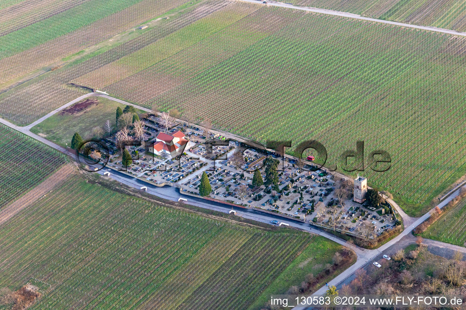 Vue aérienne de Cimetière Freinsheim à Freinsheim dans le département Rhénanie-Palatinat, Allemagne