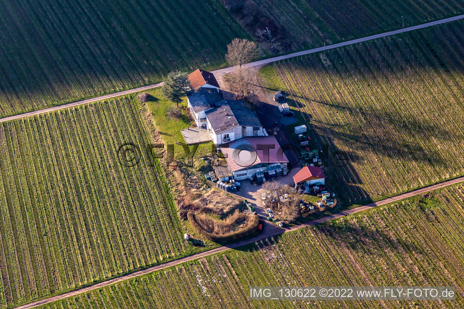 Vue aérienne de Stefan Schmitzer Wein-Sektgut Herrenhof à Eschbach dans le département Rhénanie-Palatinat, Allemagne