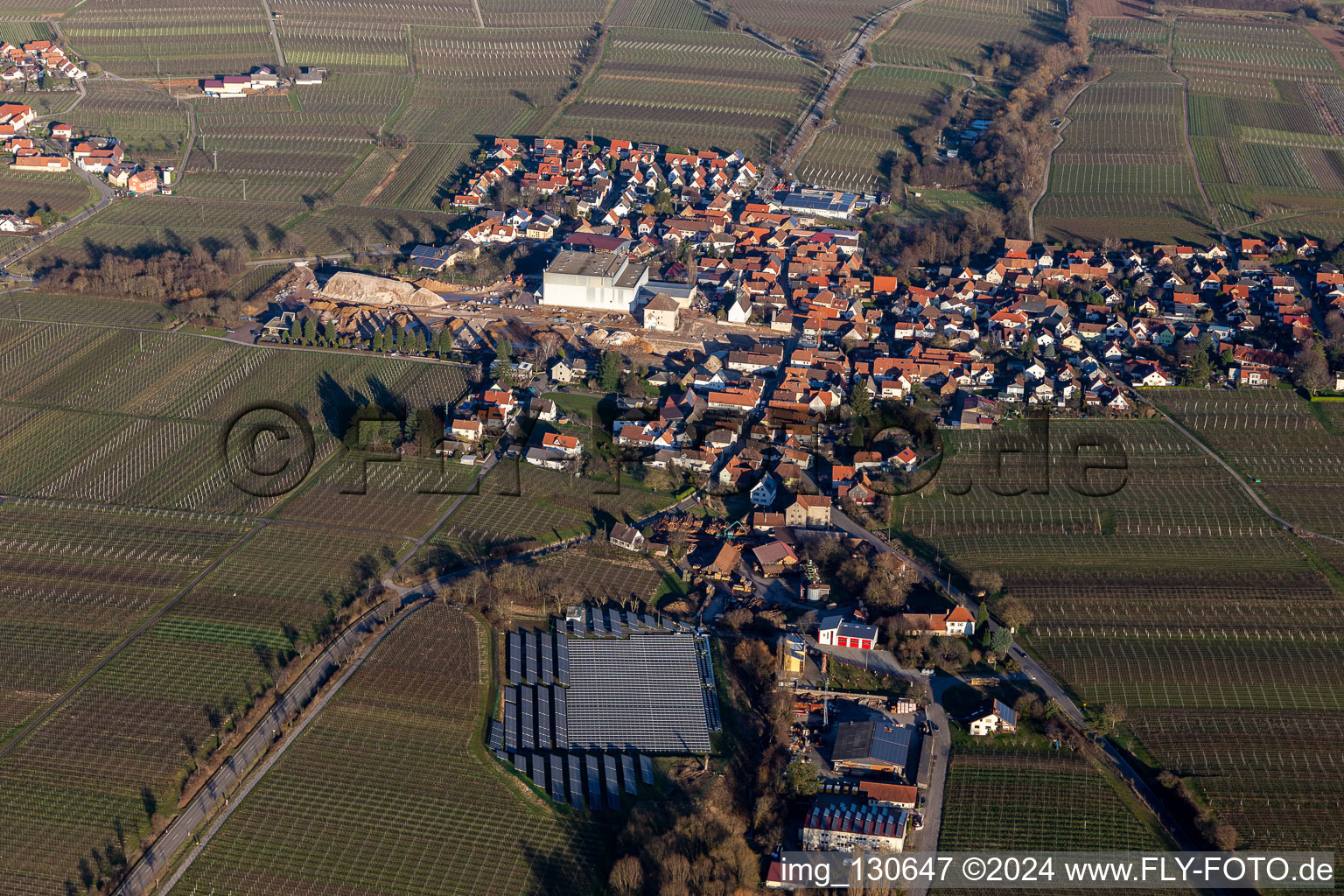 Enregistrement par drone de Böchingen dans le département Rhénanie-Palatinat, Allemagne