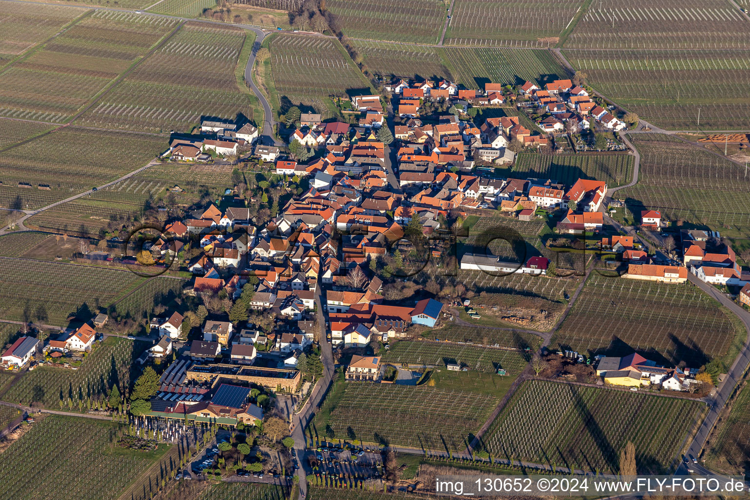 Flemlingen dans le département Rhénanie-Palatinat, Allemagne depuis l'avion