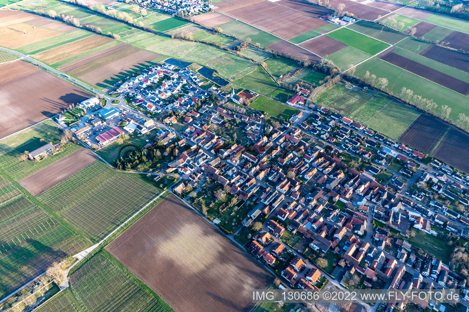 Altdorf dans le département Rhénanie-Palatinat, Allemagne du point de vue du drone