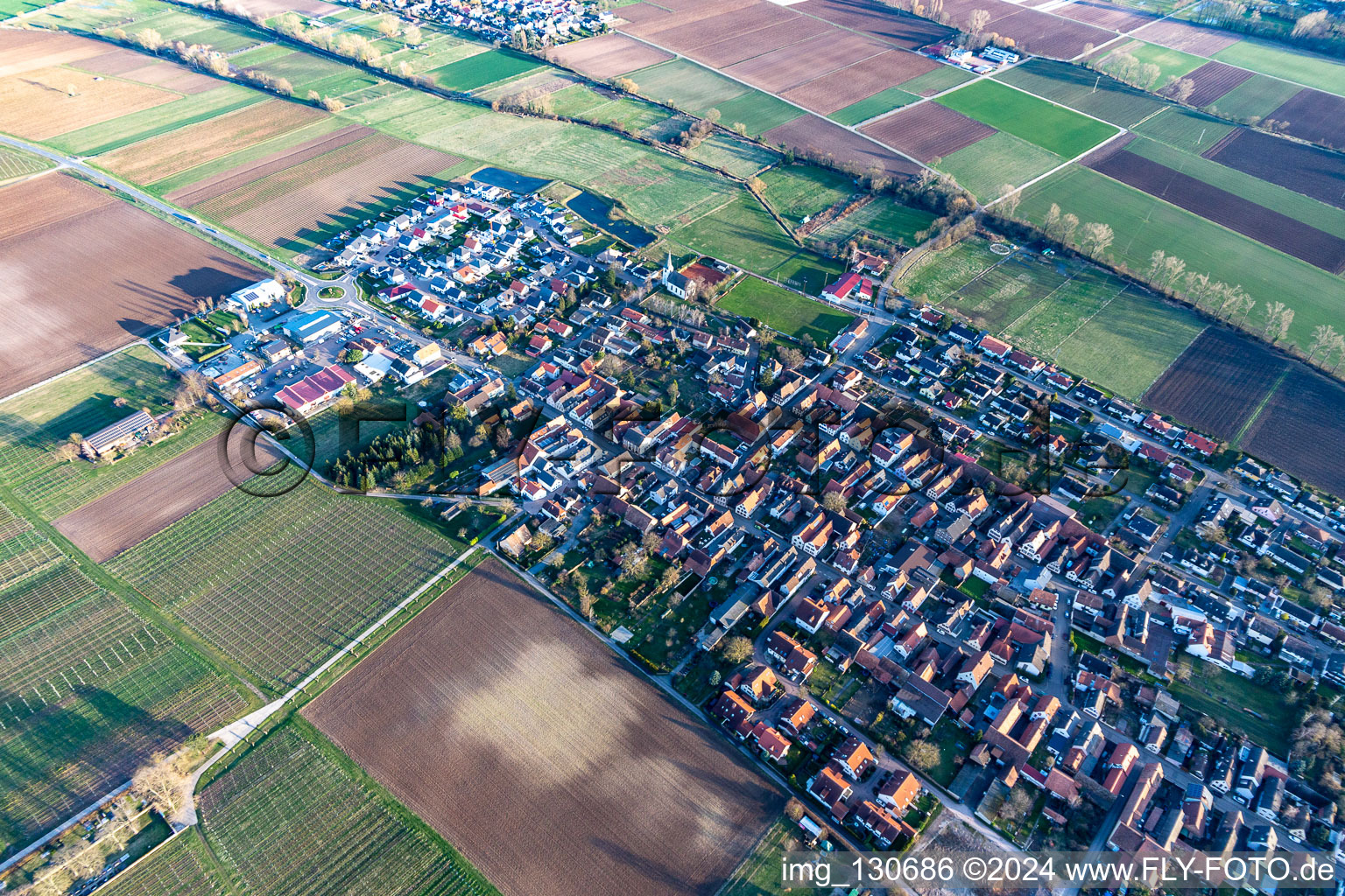 Altdorf dans le département Rhénanie-Palatinat, Allemagne du point de vue du drone