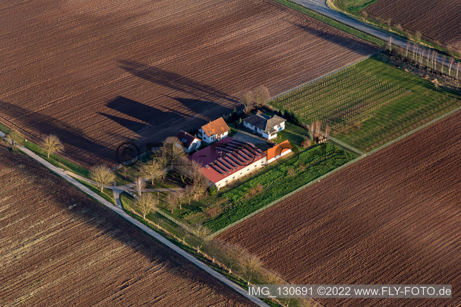 Vue aérienne de Maison de vacances Birkenhof à Lustadt dans le département Rhénanie-Palatinat, Allemagne