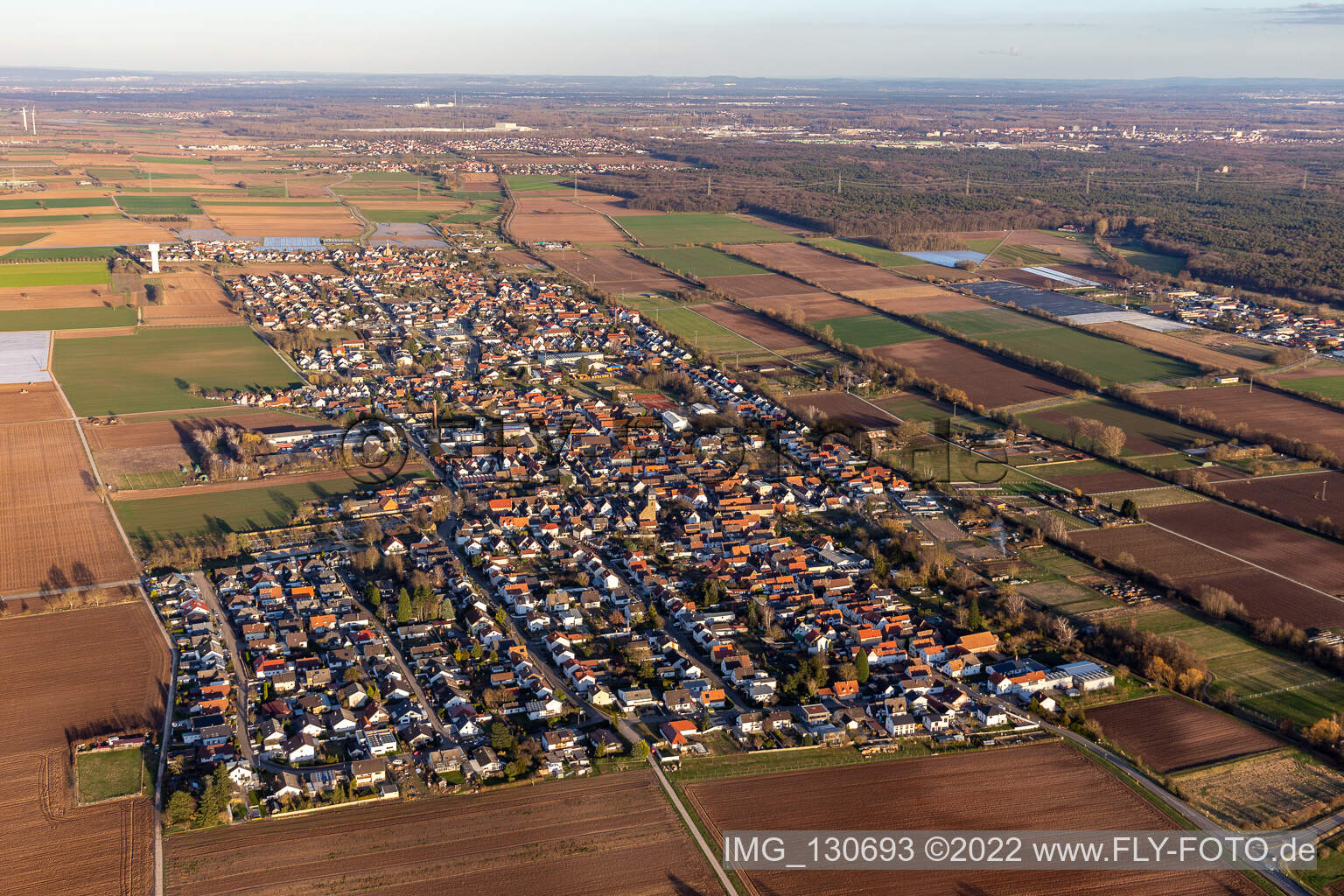 Image drone de Lustadt dans le département Rhénanie-Palatinat, Allemagne