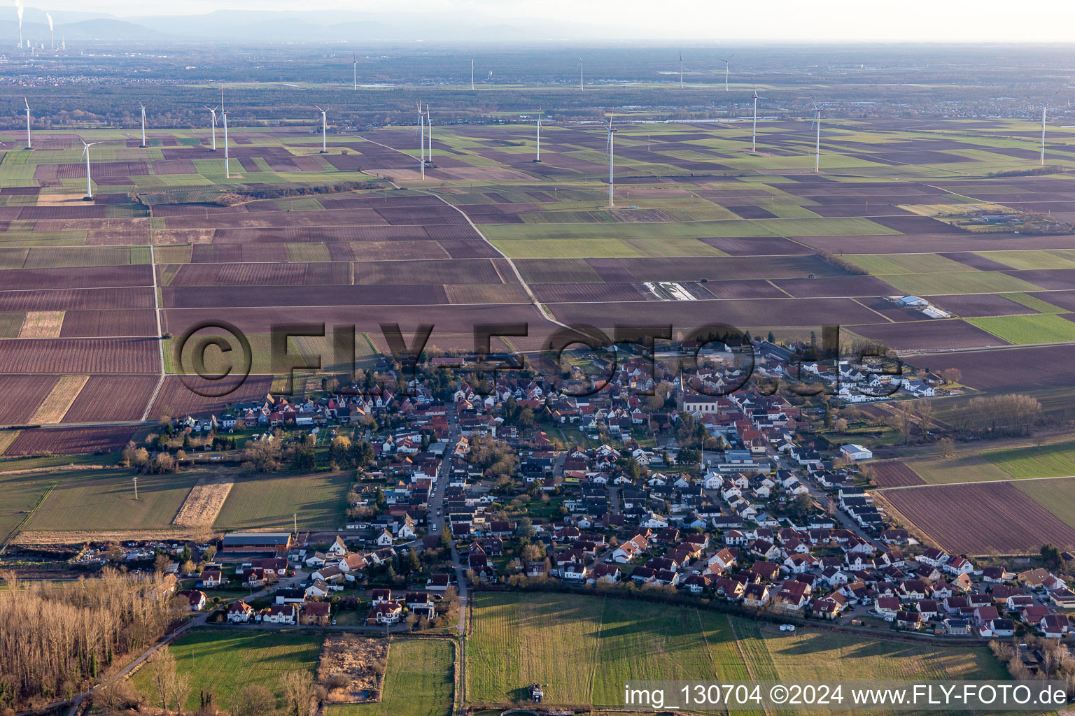 Knittelsheim dans le département Rhénanie-Palatinat, Allemagne vue d'en haut