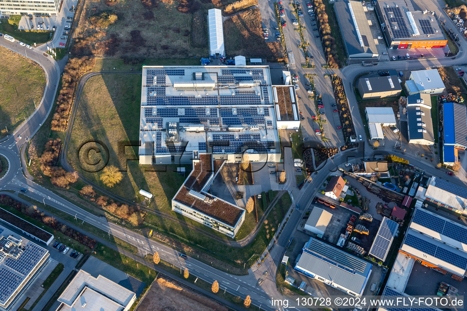 Vue aérienne de DBK David + Baader GmbH à Rülzheim dans le département Rhénanie-Palatinat, Allemagne