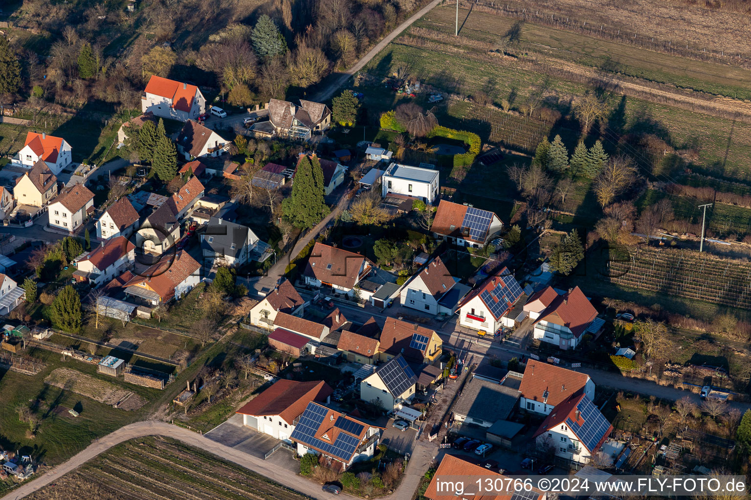 Vue aérienne de Rue Prinz Eugène à le quartier Arzheim in Landau in der Pfalz dans le département Rhénanie-Palatinat, Allemagne