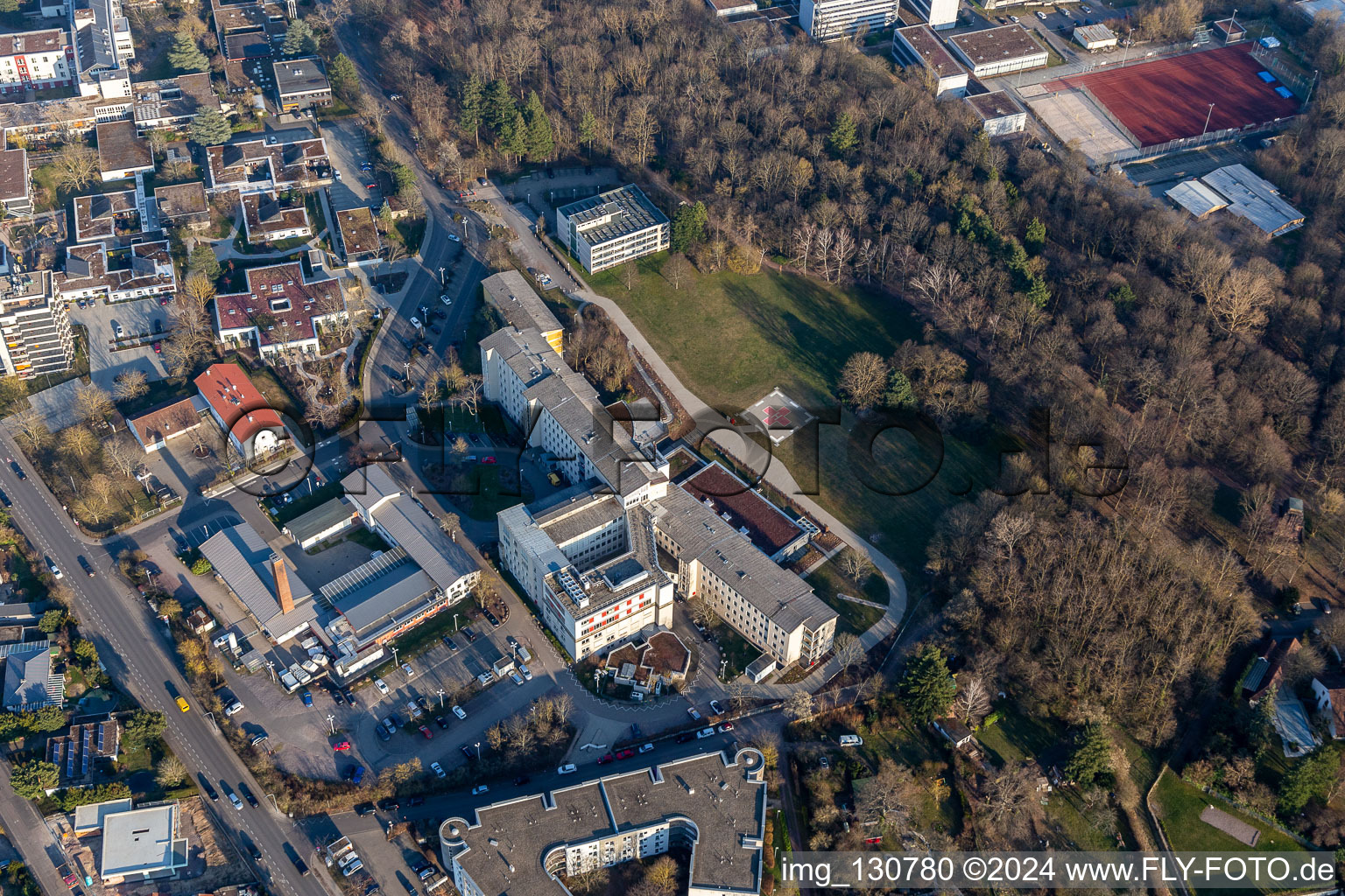 Vue aérienne de Klinikum Landau-Südliche Weinstraße GmbH, Centre cardiaque de Landau à Landau in der Pfalz dans le département Rhénanie-Palatinat, Allemagne