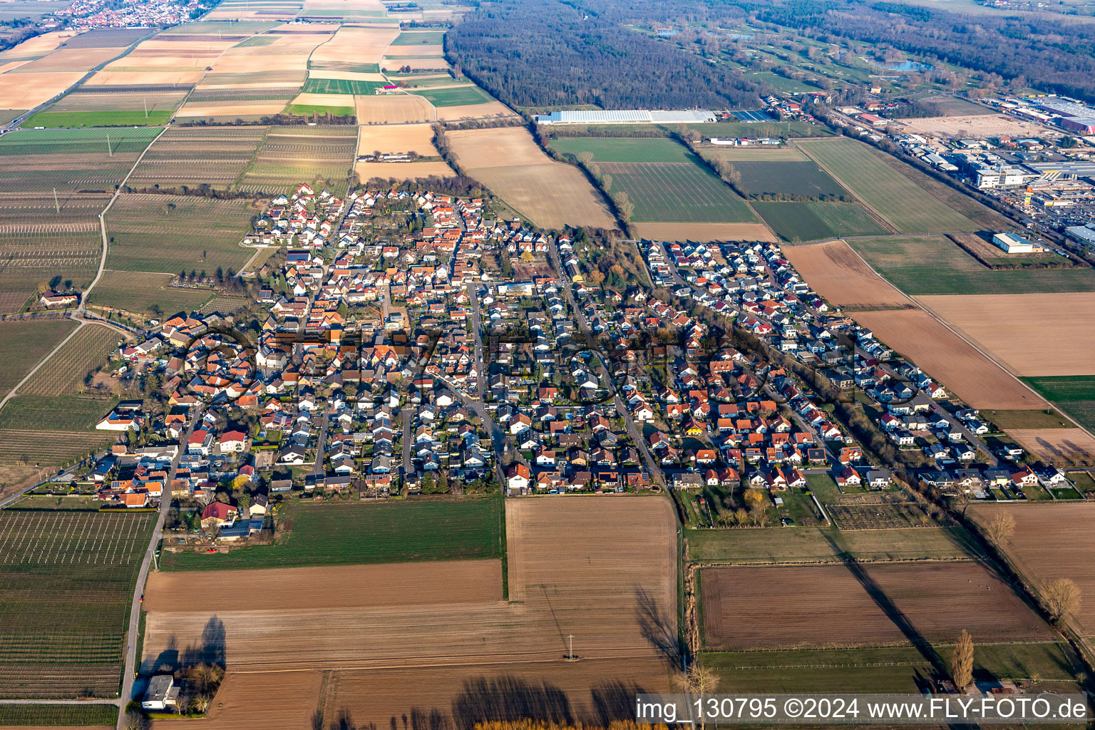 Vue aérienne de Bornheim dans le département Rhénanie-Palatinat, Allemagne