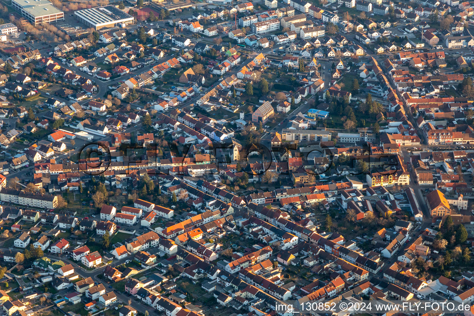 Vue aérienne de Söternstr à Philippsburg dans le département Bade-Wurtemberg, Allemagne