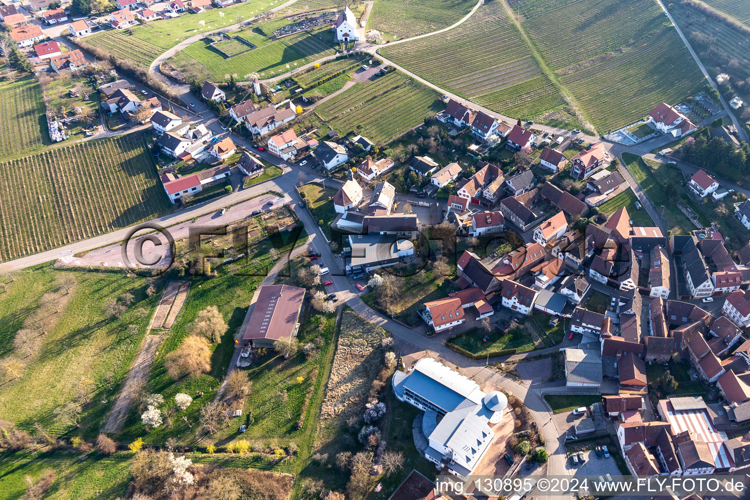 Vue aérienne de Terrasses du Palatinat du Sud à le quartier Gleiszellen in Gleiszellen-Gleishorbach dans le département Rhénanie-Palatinat, Allemagne