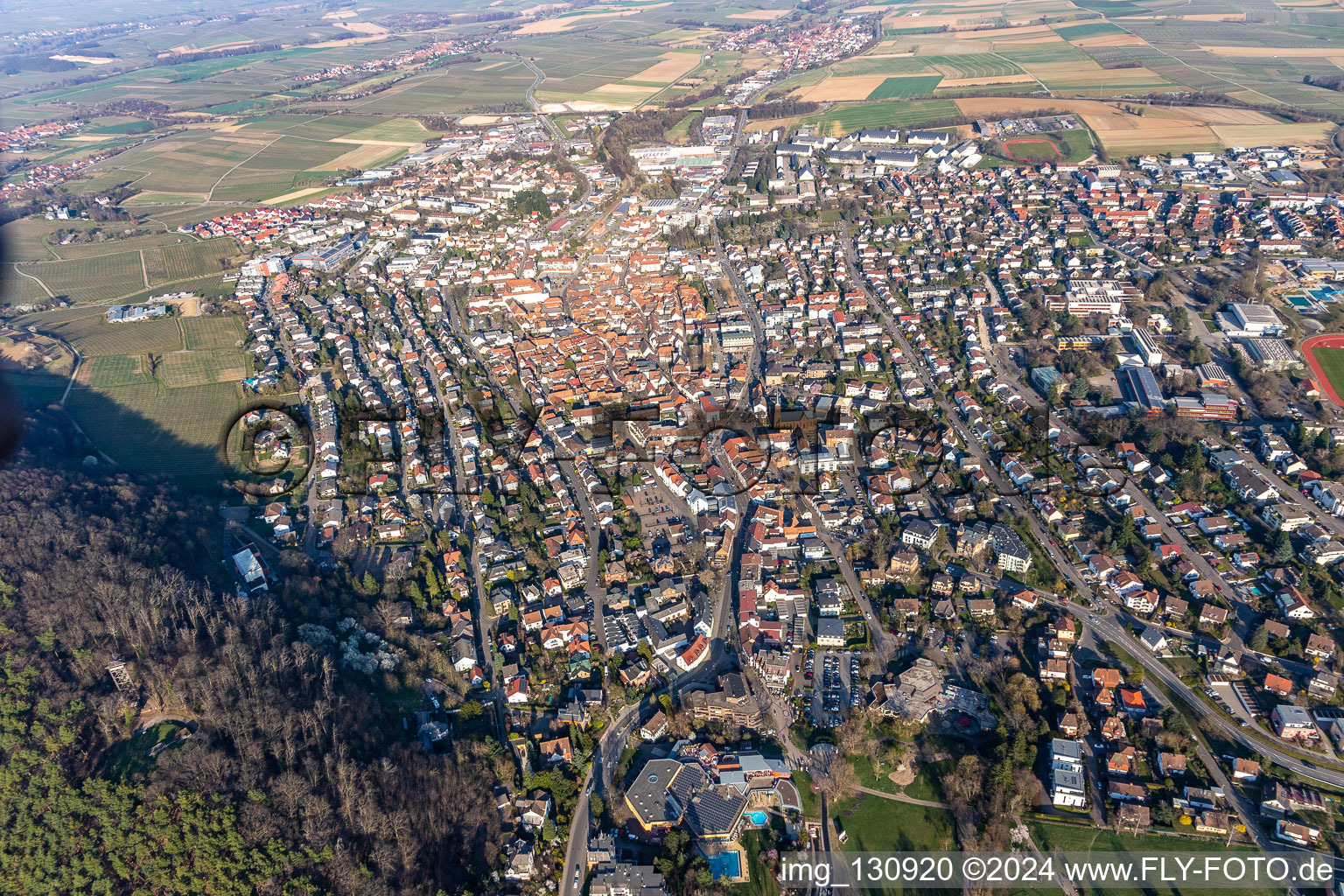 Photographie aérienne de Bad Bergzabern dans le département Rhénanie-Palatinat, Allemagne