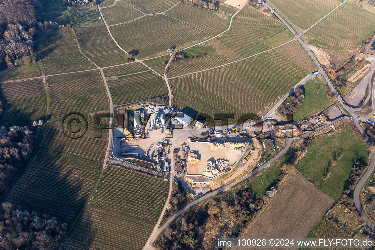 Photographie aérienne de Chantier du portail du tunnel Tunnel local B38 à Bad Bergzabern dans le département Rhénanie-Palatinat, Allemagne