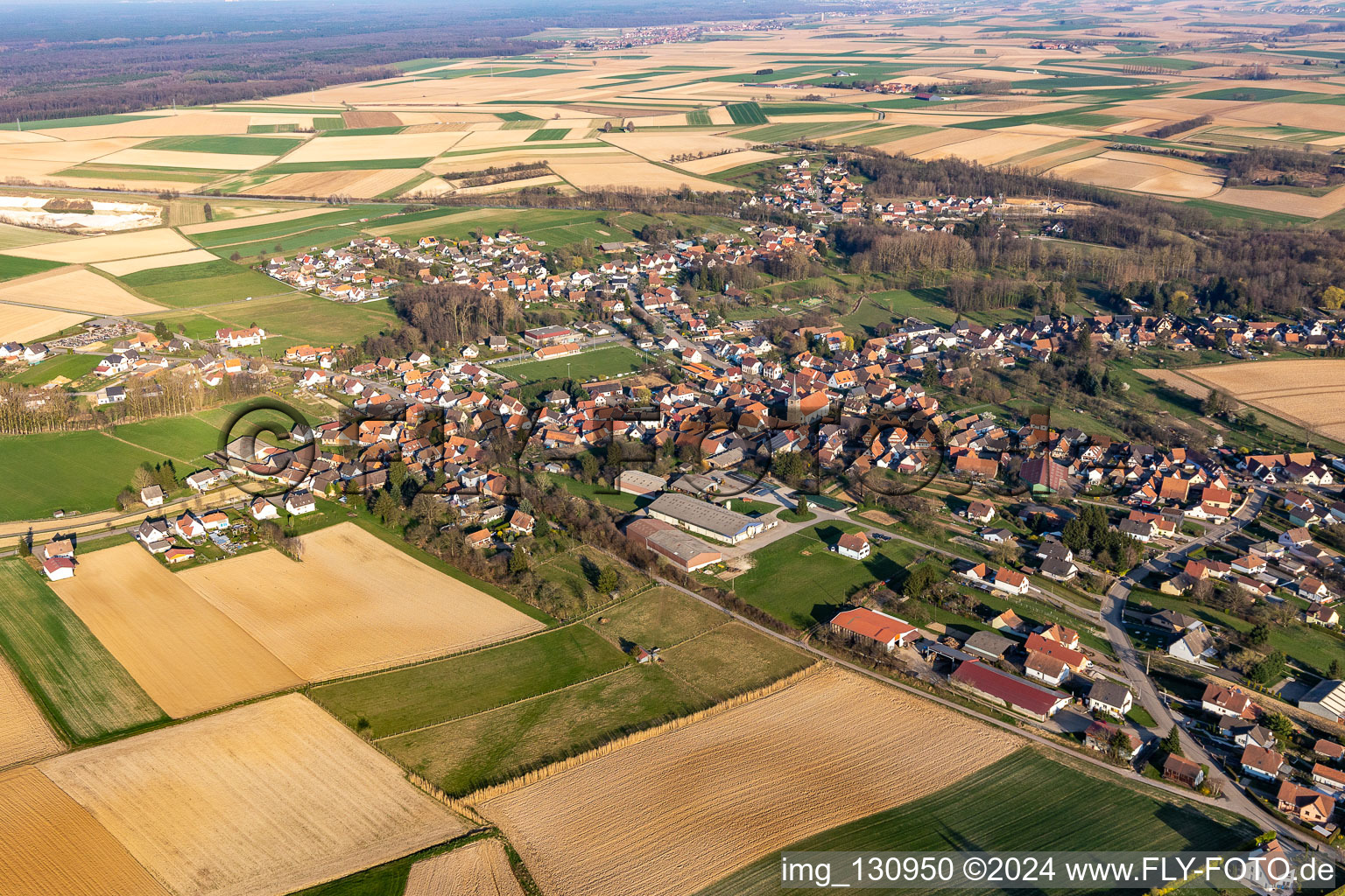 Riedseltz dans le département Bas Rhin, France hors des airs