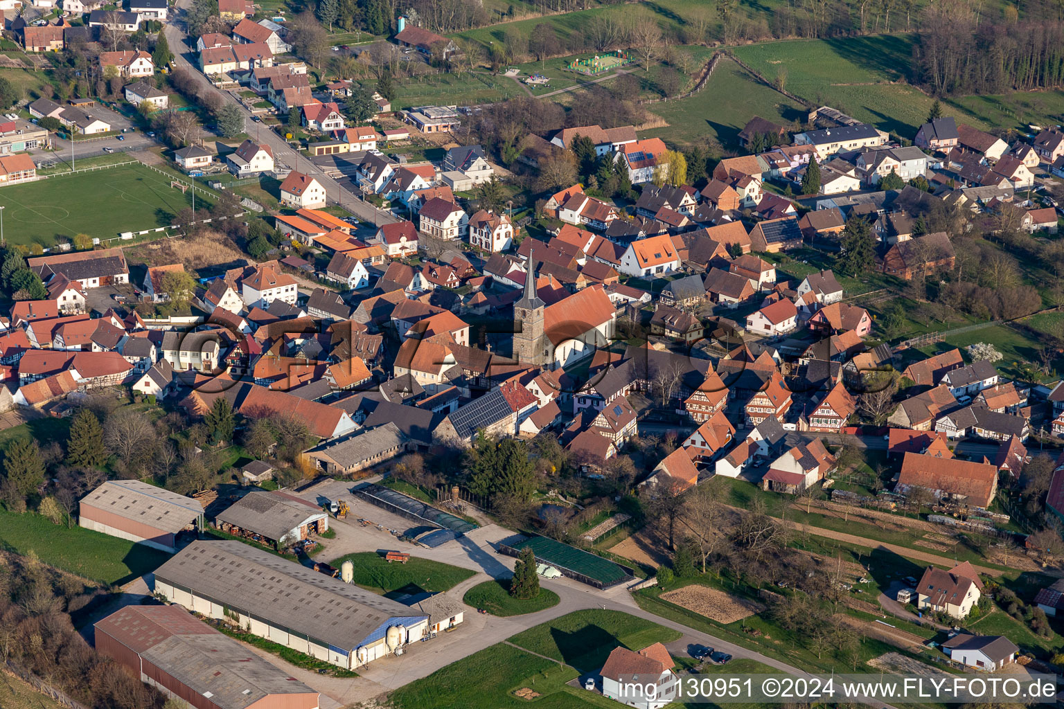 Riedseltz dans le département Bas Rhin, France vue d'en haut