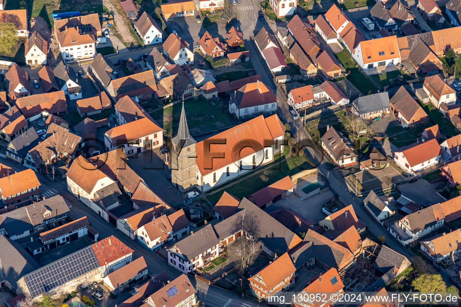 Riedseltz dans le département Bas Rhin, France depuis l'avion