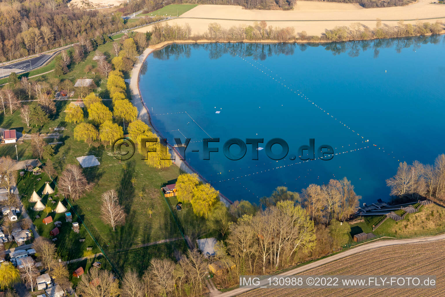 Photographie aérienne de Camping Municipal des Mouettes à Lauterbourg dans le département Bas Rhin, France