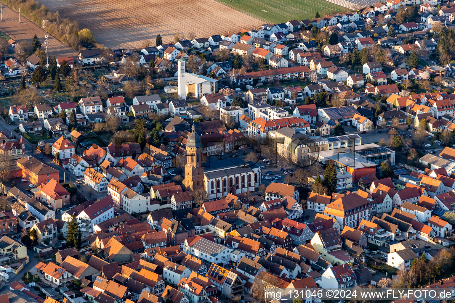 Vue aérienne de Marché à Kandel dans le département Rhénanie-Palatinat, Allemagne