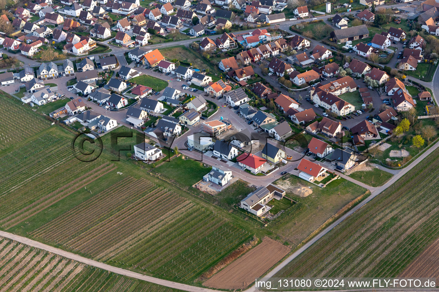 Insheim dans le département Rhénanie-Palatinat, Allemagne depuis l'avion