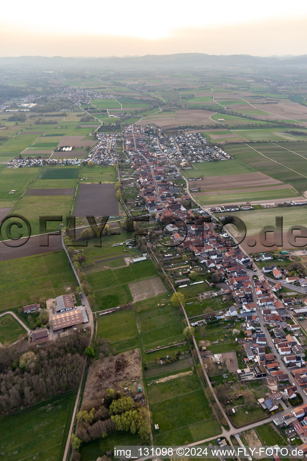 Freckenfeld dans le département Rhénanie-Palatinat, Allemagne vue du ciel