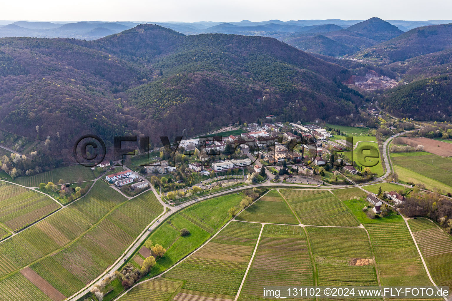 Clinique du Palatinat Landeck à Klingenmünster dans le département Rhénanie-Palatinat, Allemagne vue d'en haut