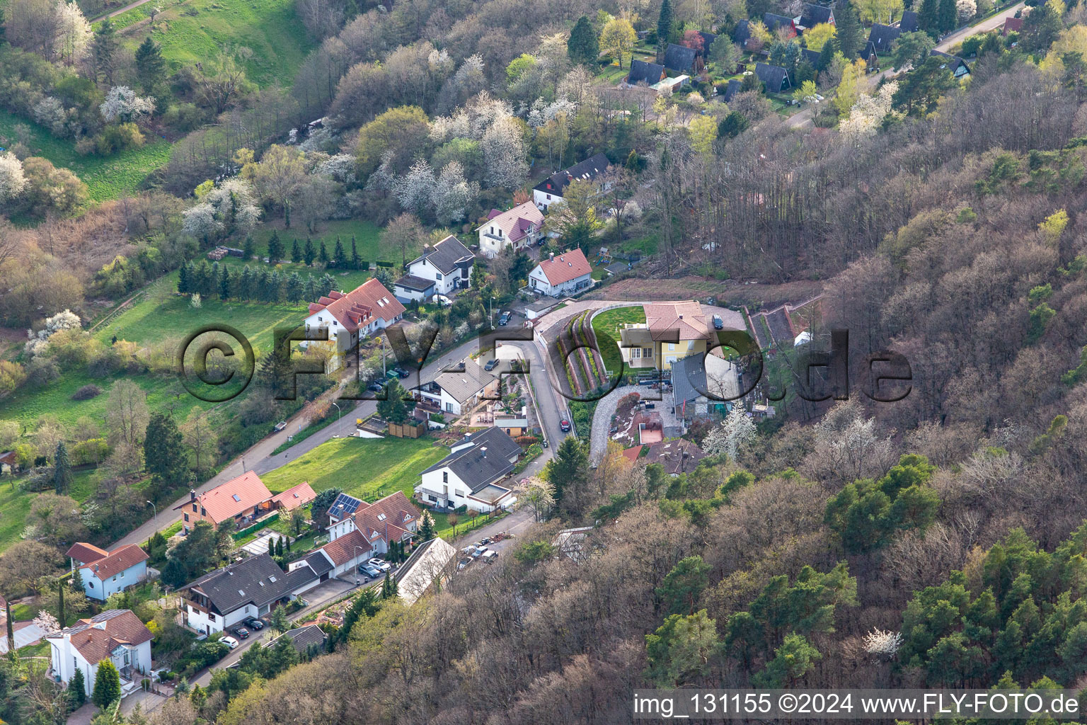 Leinsweiler dans le département Rhénanie-Palatinat, Allemagne vue d'en haut