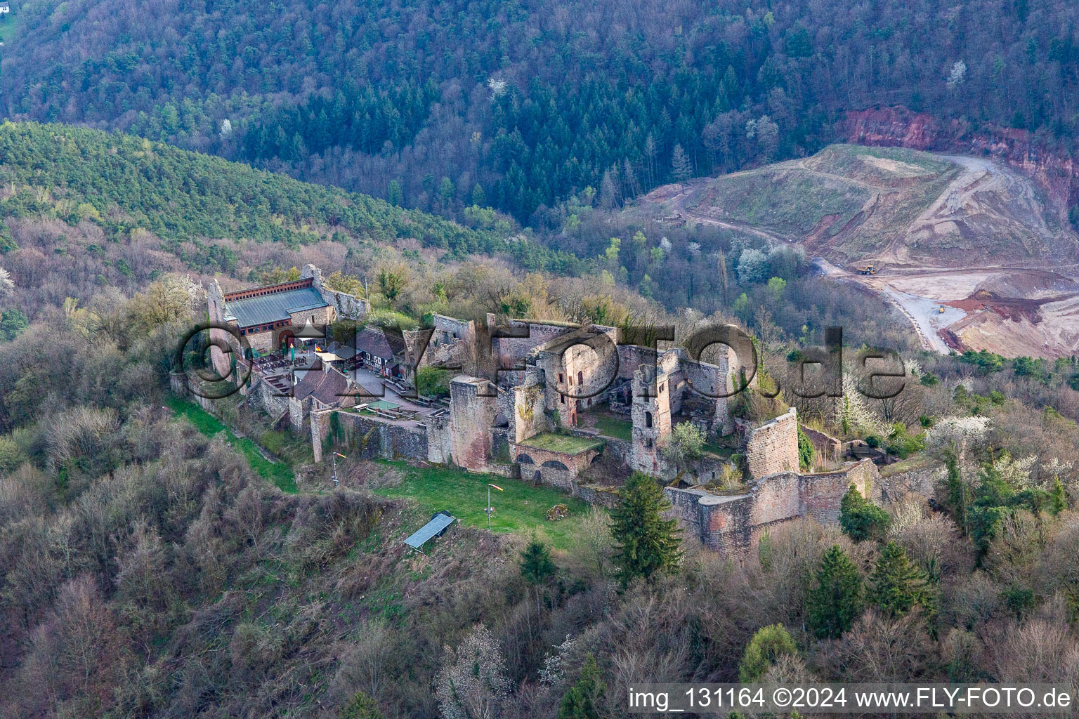 Vue aérienne de Madenbourg à Eschbach à Eschbach dans le département Rhénanie-Palatinat, Allemagne