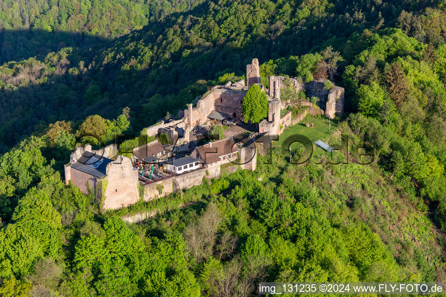 Vue aérienne de Madenbourg à Eschbach à Eschbach dans le département Rhénanie-Palatinat, Allemagne