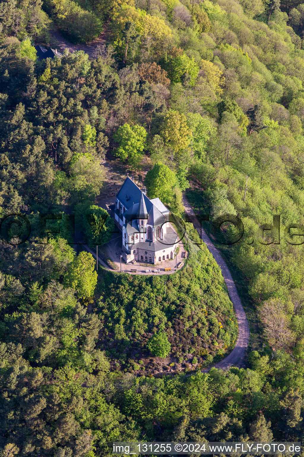 Vue aérienne de Chapelle Sainte-Anne à Burrweiler dans le département Rhénanie-Palatinat, Allemagne