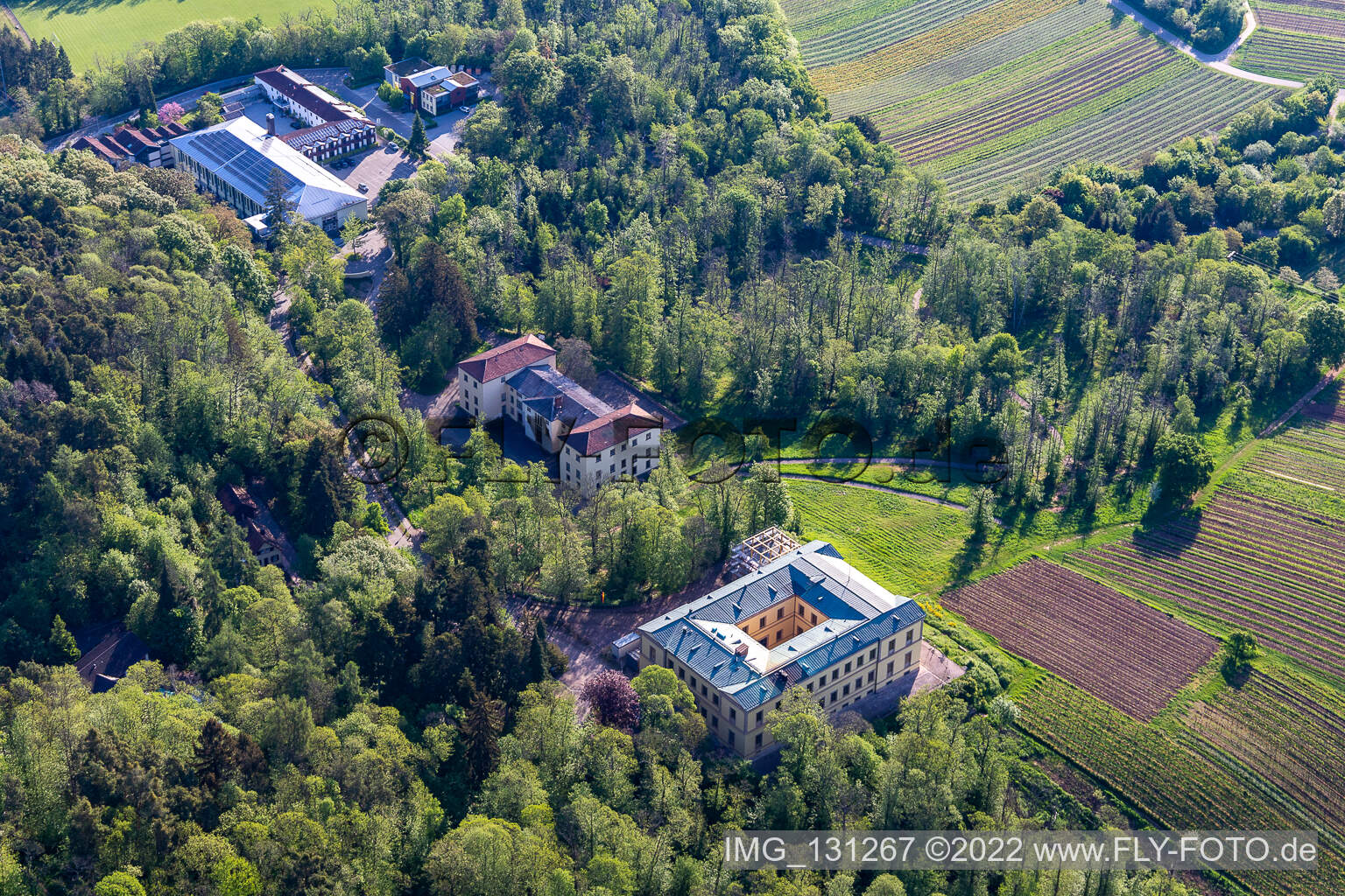 Château de la Villa Ludwigshöhe à Edenkoben dans le département Rhénanie-Palatinat, Allemagne vue d'en haut