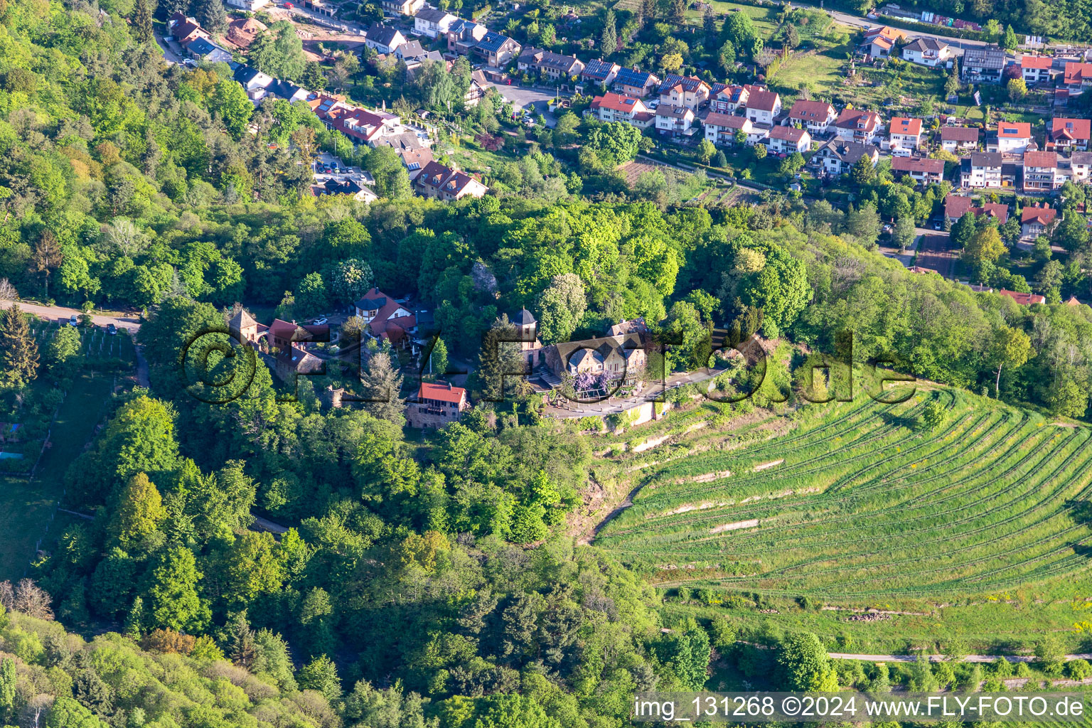 Vue aérienne de Château de Kropsbourg à le quartier SaintMartin in Sankt Martin dans le département Rhénanie-Palatinat, Allemagne