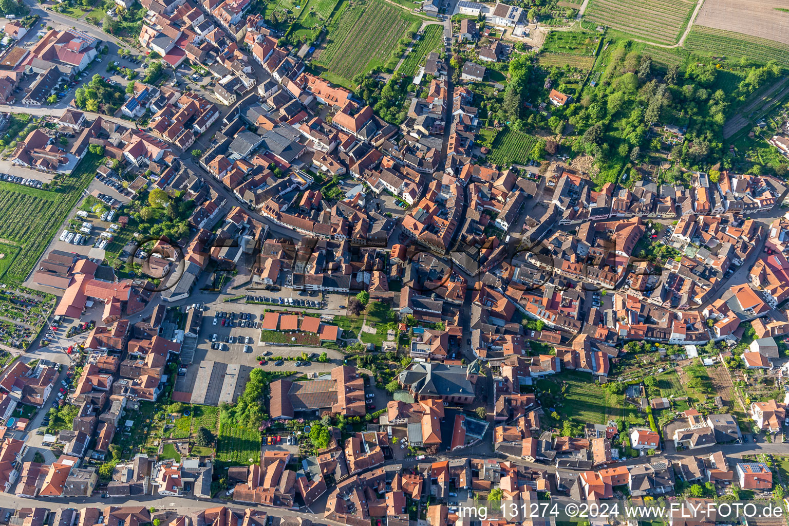 Vue d'oiseau de Sankt Martin dans le département Rhénanie-Palatinat, Allemagne