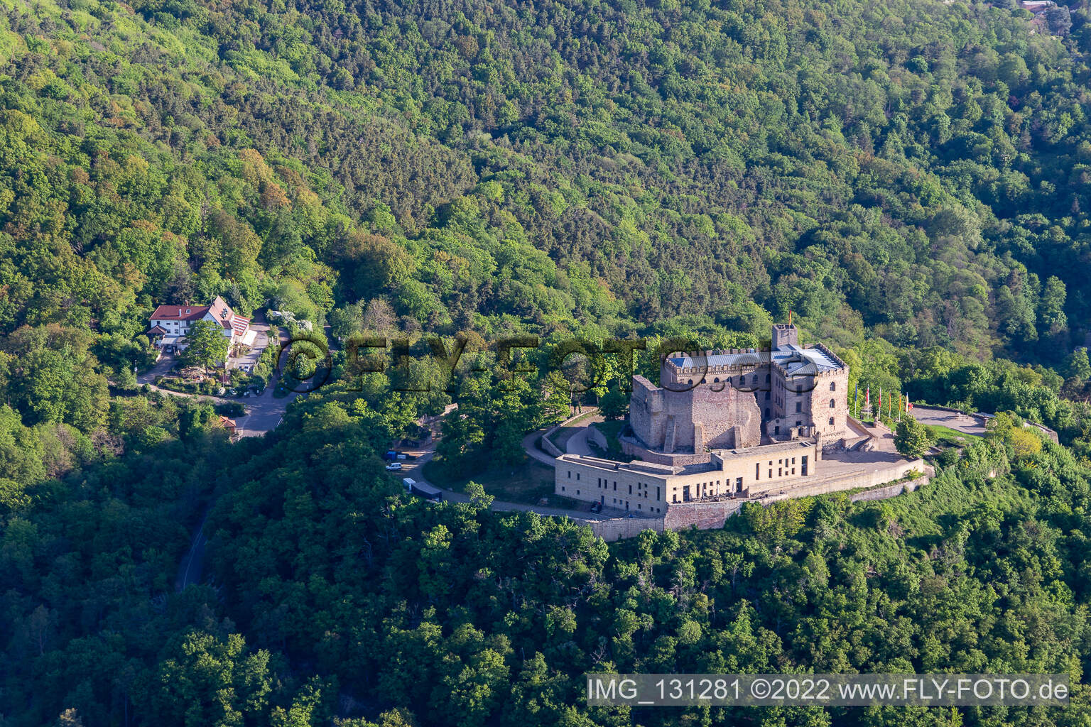 Château de Hambach à le quartier Diedesfeld in Neustadt an der Weinstraße dans le département Rhénanie-Palatinat, Allemagne du point de vue du drone